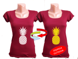 Women_s Pineapple Patterned Color Changing T_Shirt